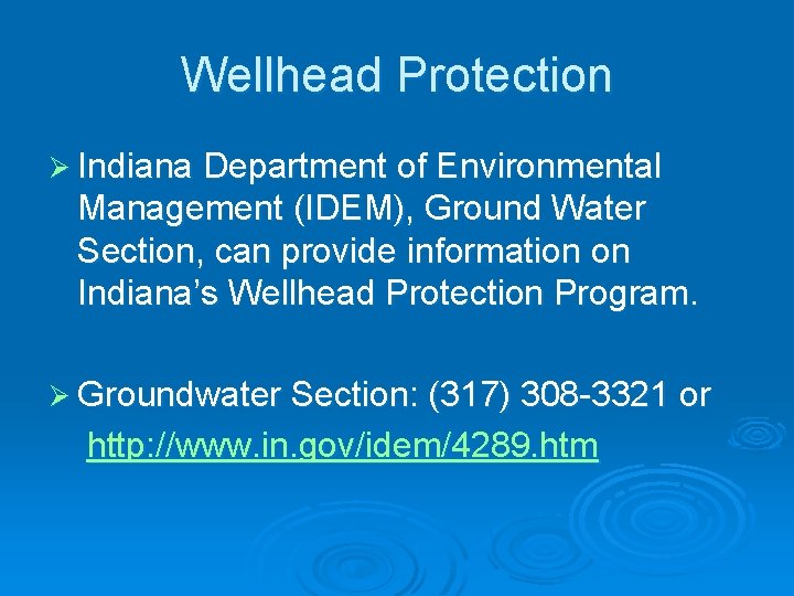 Stormwater Wellhead Protection and Drainage Issues Public Hearing