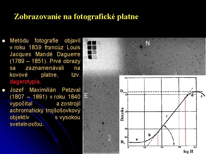 Zobrazovanie na fotografické platne l l Metódu fotografie objavil v roku 1839 francúz Louis