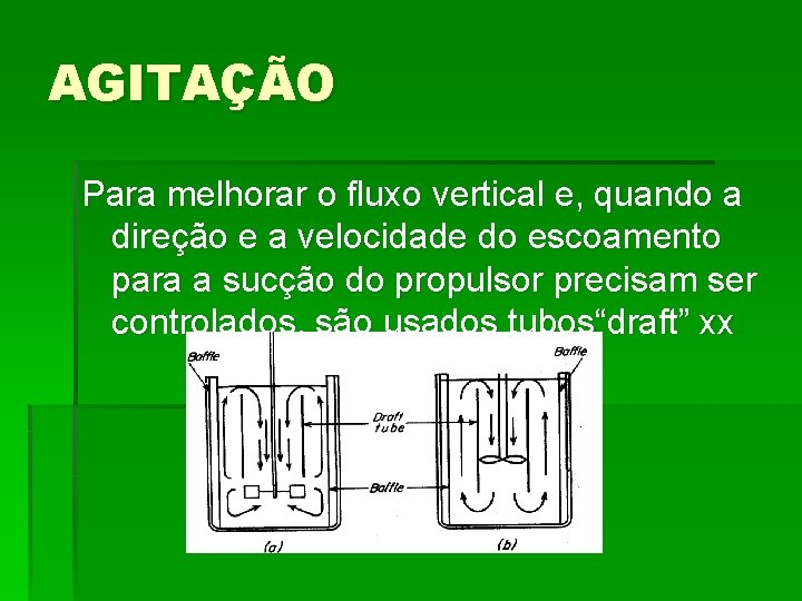AGITAÇÃO Para melhorar o fluxo vertical e, quando a direção e a velocidade do AGITAÇÃO Para melhorar o fluxo vertical e, quando a direção e a velocidade do