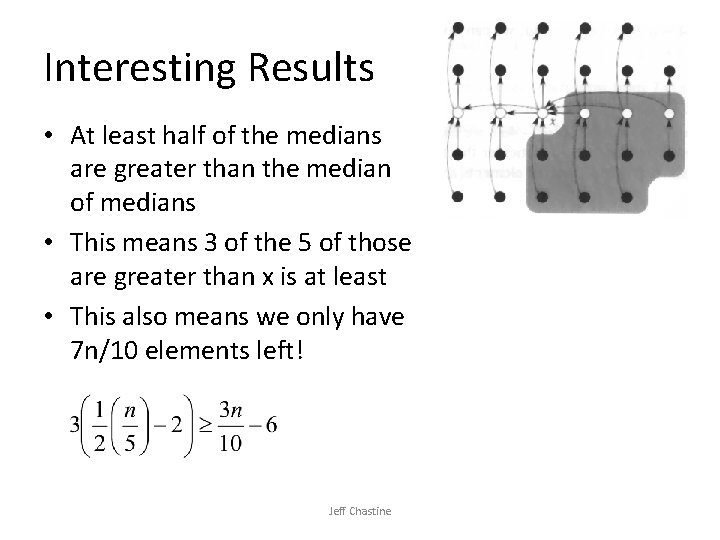 Interesting Results • At least half of the medians are greater than the median Interesting Results • At least half of the medians are greater than the median