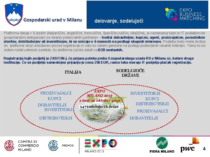 delovanje, sodelujoči Platforma deluje v 6 jezikih (italijanščini, angleščini, francoščini, španščini, ruščini, kitajščini), je