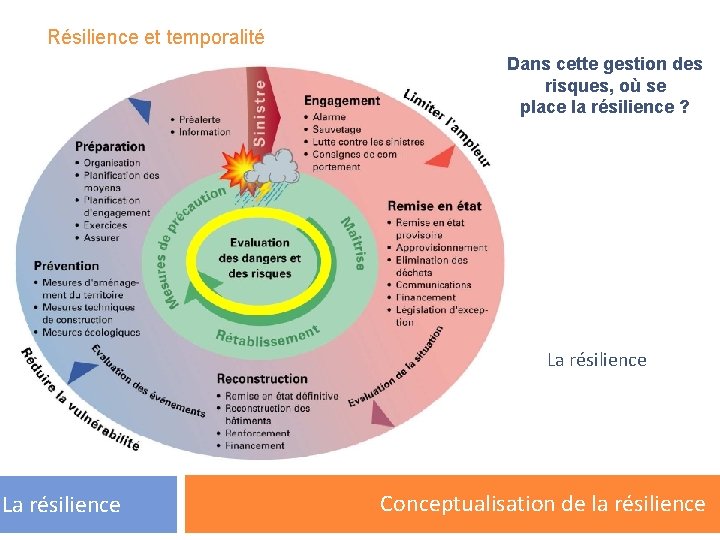 Résilience et temporalité Dans cette gestion des risques, où se place la résilience ?