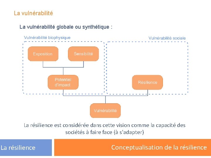 La vulnérabilité globale ou synthétique : La résilience est considérée dans cette vision comme