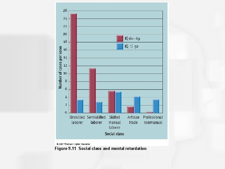 Figure 9. 11 Social class and mental retardation 