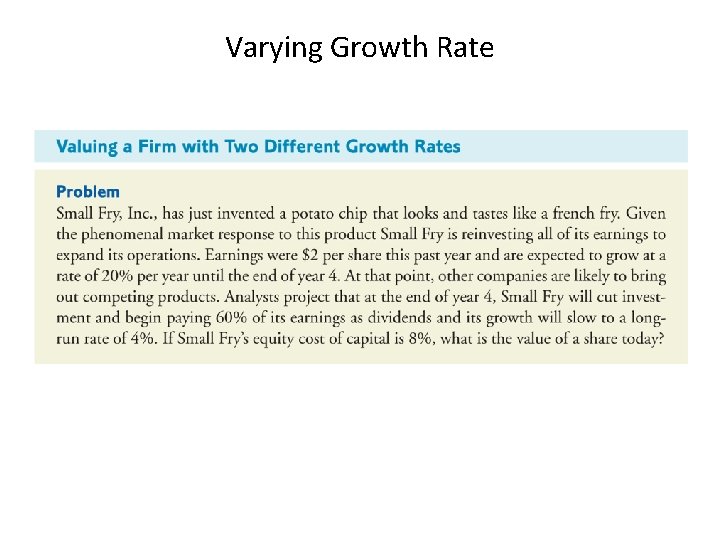 Varying Growth Rate 