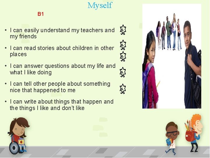 Myself B 1 • I can easily understand my teachers and my friends •