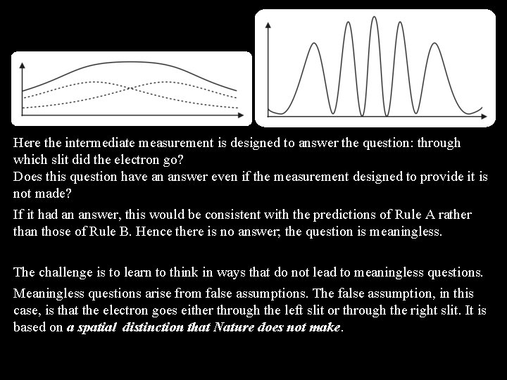 Here the intermediate measurement is designed to answer the question: through which slit did