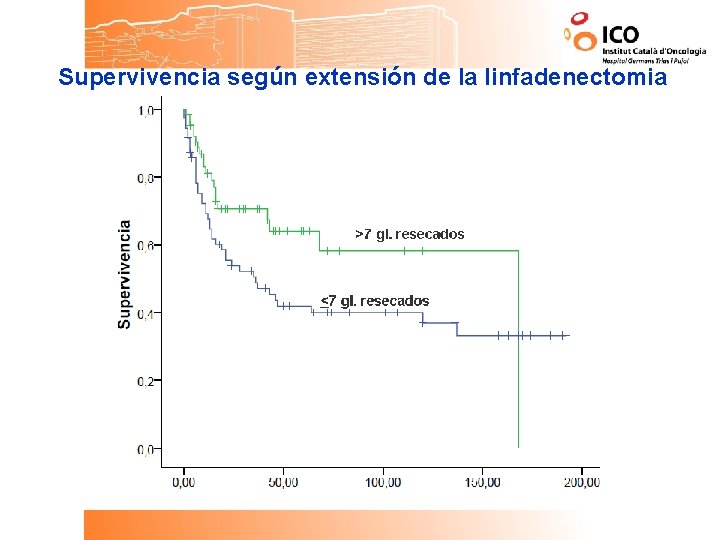 Supervivencia según extensión de la linfadenectomia 