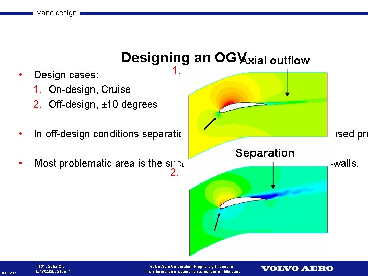 Vane design Designing an OGV 10111 Utg. 4 1. • Design cases: 1. On-design,