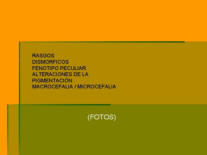 RASGOS DISMORFICOS FENOTIPO PECULIAR ALTERACIONES DE LA PIGMENTACIÓN MACROCEFALIA / MICROCEFALIA (FOTOS) RASGOS DISMORFICOS FENOTIPO PECULIAR ALTERACIONES DE LA PIGMENTACIÓN MACROCEFALIA / MICROCEFALIA (FOTOS)
