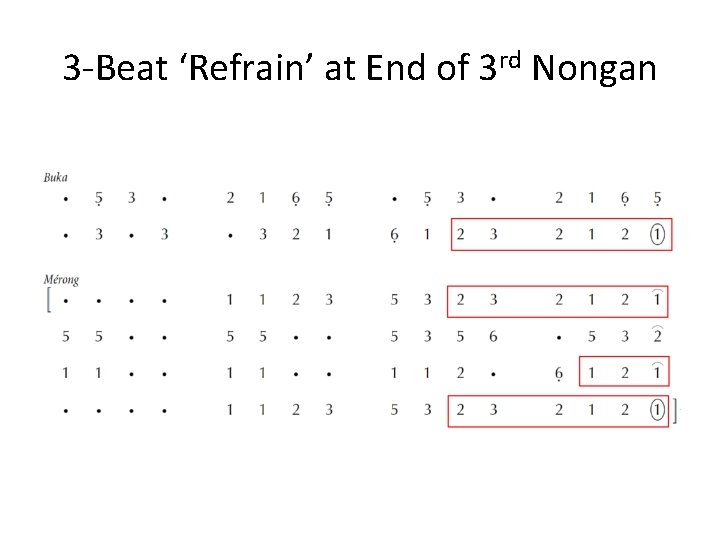 3 -Beat ‘Refrain’ at End of 3 rd Nongan 