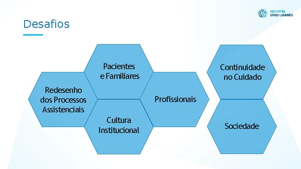 Desafios Pacientes e Familiares Redesenho dos Processos Assistenciais Continuidade no Cuidado Profissionais Cultura Institucional