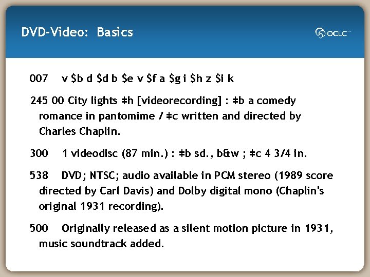 DVD-Video: Basics 007 v $b d $d b $e v $f a $g i