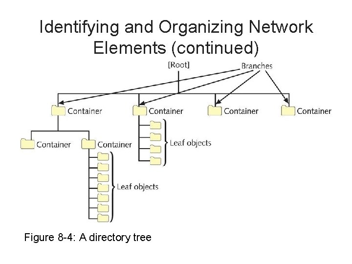 Identifying and Organizing Network Elements (continued) Figure 8 -4: A directory tree 