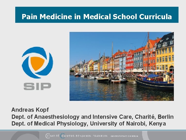 Pain Medicine in Medical School Curricula Andreas Kopf Dept. of Anaesthesiology and Intensive Care,