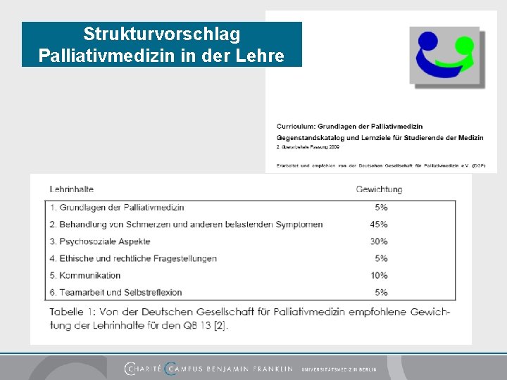Strukturvorschlag Palliativmedizin in der Lehre 