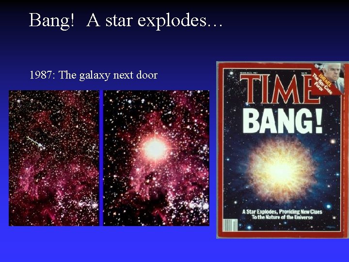 Bang! A star explodes… 1987: The galaxy next door 