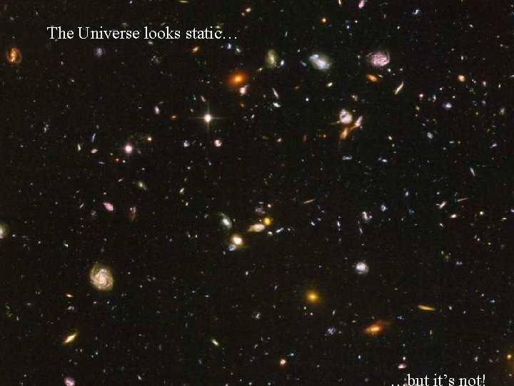 The Universe looks static… 
