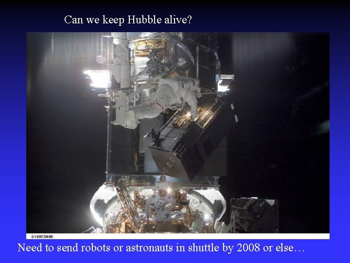Can we keep Hubble alive? Need to send robots or astronauts in shuttle by