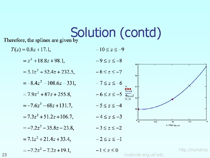 Solution (contd) 23 lmethods. eng. usf. edu http: //numerica 