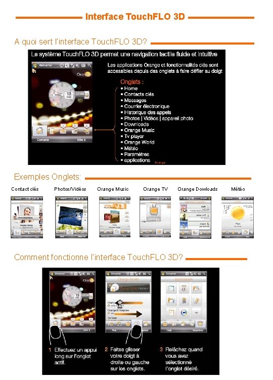 Interface Touch. FLO 3 D A quoi sert l’interface Touch. FLO 3 D? Exemples