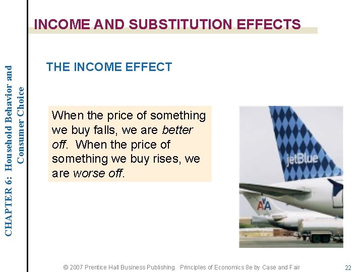 CHAPTER 6: Household Behavior and Consumer Choice INCOME AND SUBSTITUTION EFFECTS THE INCOME EFFECT