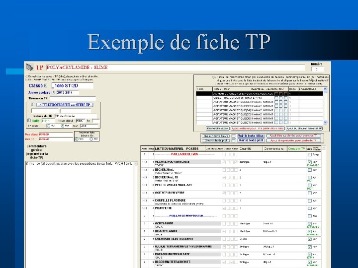 Exemple de fiche TP Exemple de fiche TP