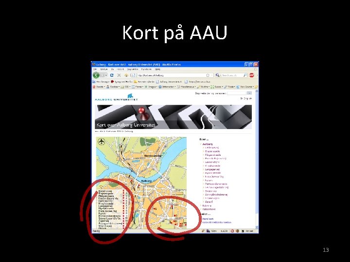 Kort på AAU 13 