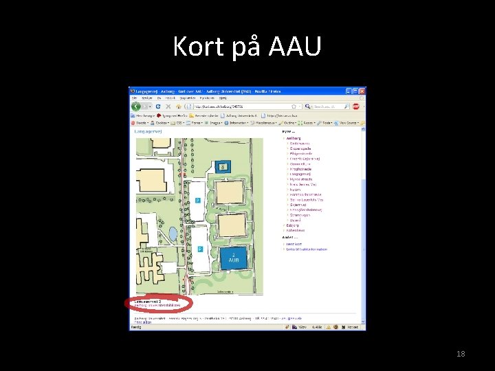 Kort på AAU 18 