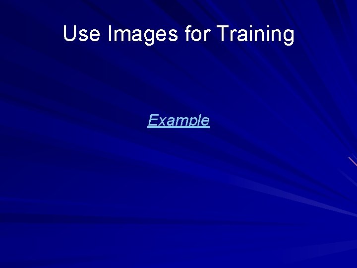 Use Images for Training Example 