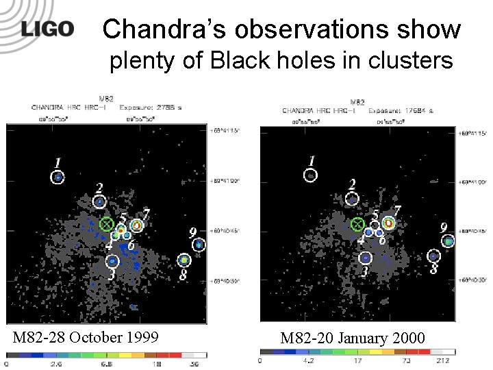 Chandra’s observations show plenty of Black holes in clusters M 82 -28 October 1999
