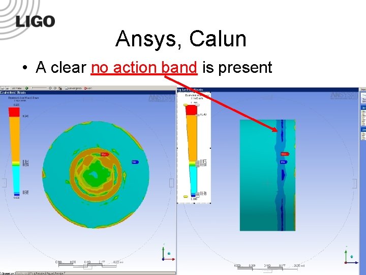 Ansys, Calun • A clear no action band is present LIGO-G 050 XXX-00 -R