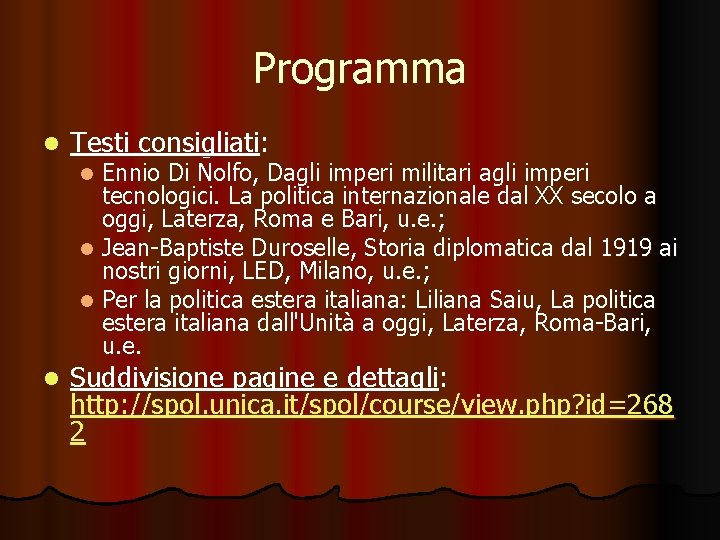 Programma Testi consigliati: Ennio Di Nolfo, Dagli imperi militari agli imperi tecnologici. La politica