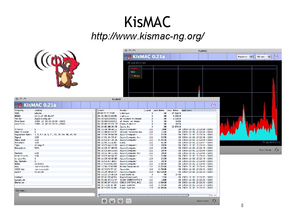 Kis. MAC http: //www. kismac-ng. org/ 8 