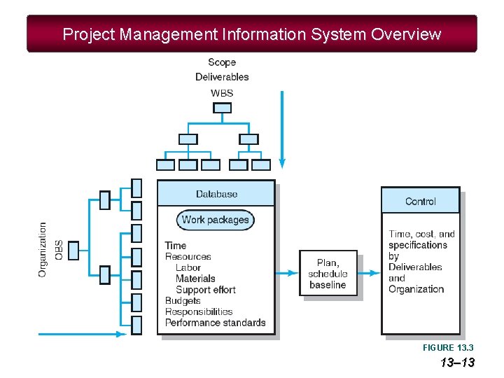 Project Management Information System Overview FIGURE 13. 3 13– 13 