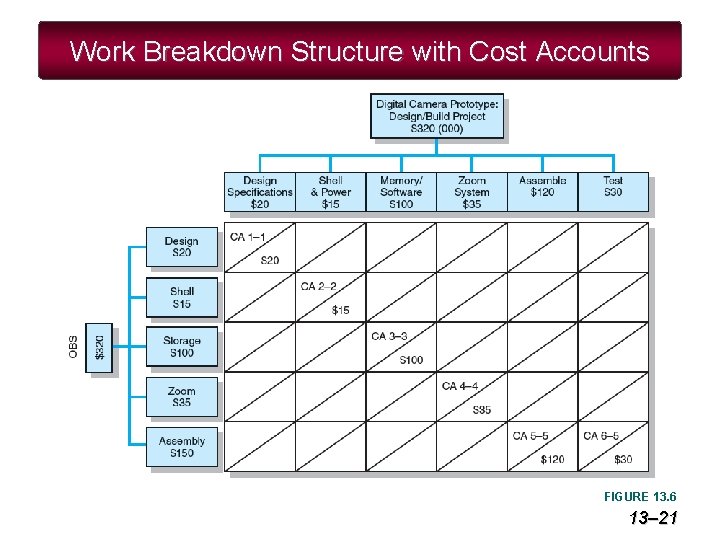 Work Breakdown Structure with Cost Accounts FIGURE 13. 6 13– 21 