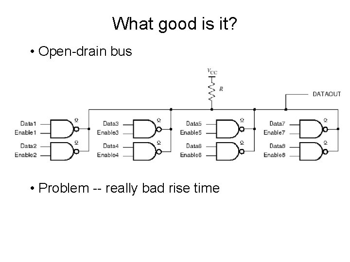 What good is it? • Open-drain bus • Problem -- really bad rise time