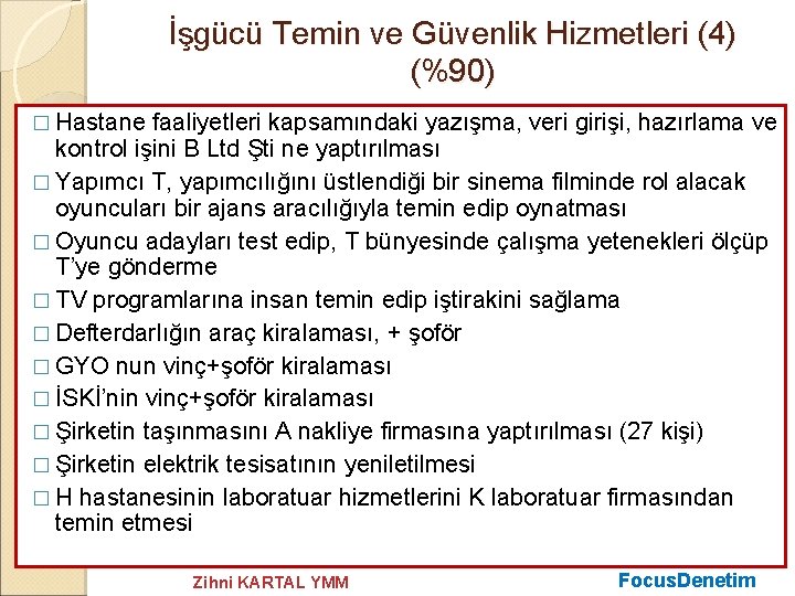 İşgücü Temin ve Güvenlik Hizmetleri (4) (%90) � Hastane faaliyetleri kapsamındaki yazışma, veri girişi,