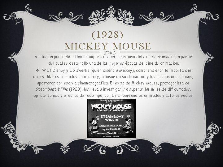 (1928) MICKEY MOUSE v fue un punto de inflexión importante en la historia del