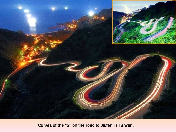 Curves of the "S" on the road to Jiufen in Taiwan. 