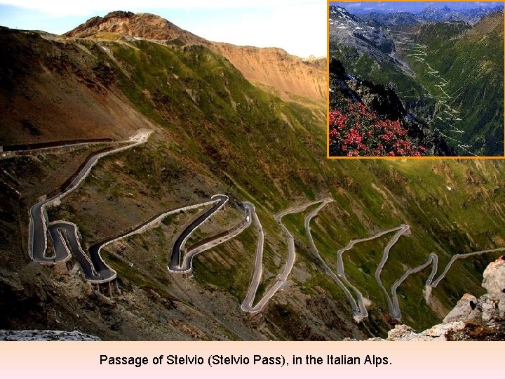 Passage of Stelvio (Stelvio Pass), in the Italian Alps. 