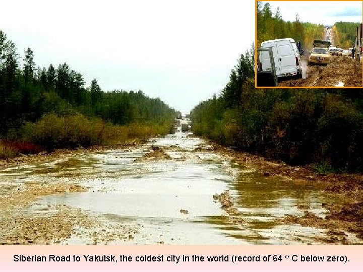 Siberian Road to Yakutsk, the coldest city in the world (record of 64 º