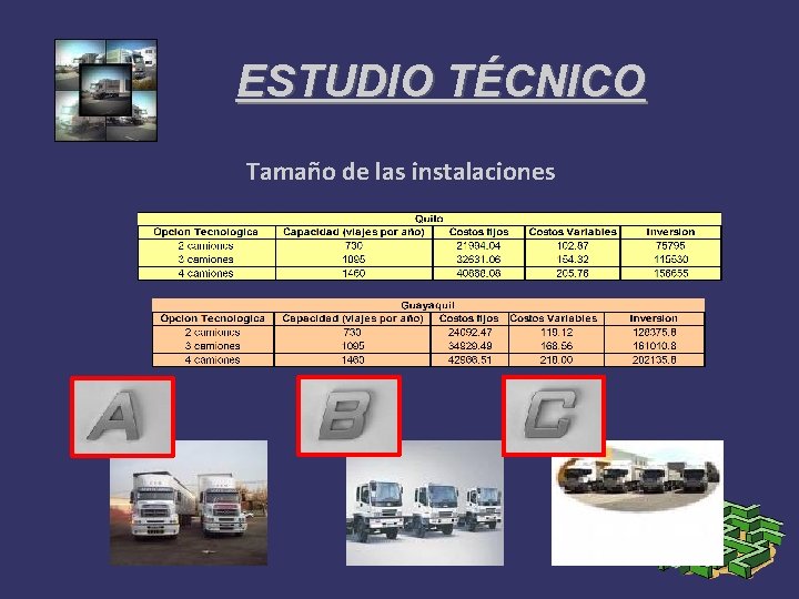 ESTUDIO TÉCNICO Tamaño de las instalaciones 