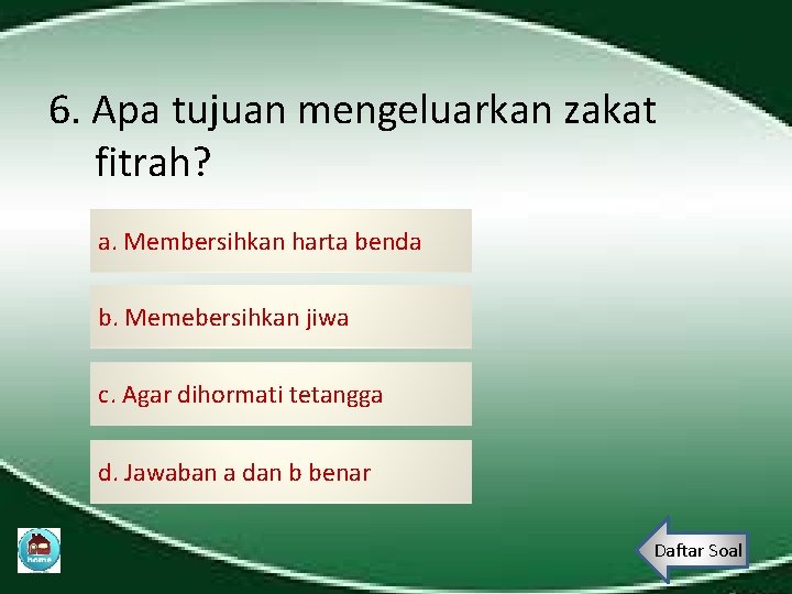 Tujuan dari zakat fitrah adalah