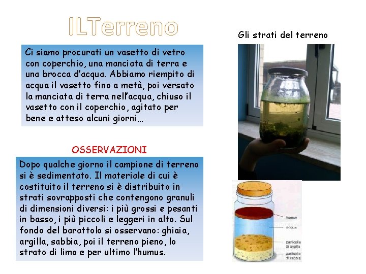  ILTerreno Ci siamo procurati un vasetto di vetro con coperchio, una manciata di