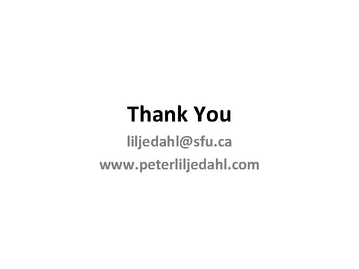 Thank You liljedahl@sfu. ca www. peterliljedahl. com Thank You liljedahl@sfu. ca www. peterliljedahl. com