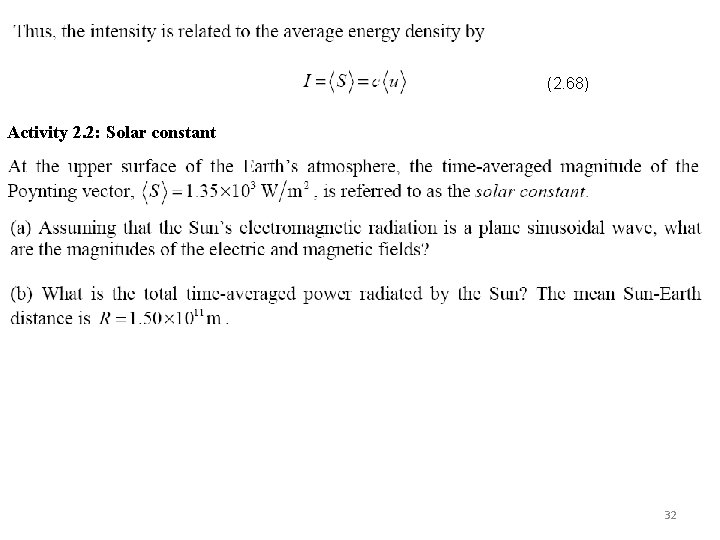 (2. 68) Activity 2. 2: Solar constant 32 