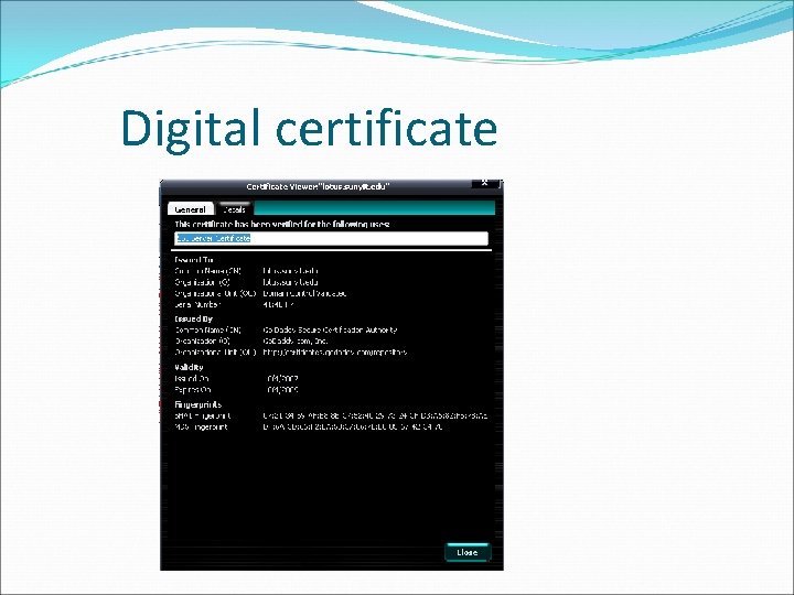 Digital certificate Digital certificate