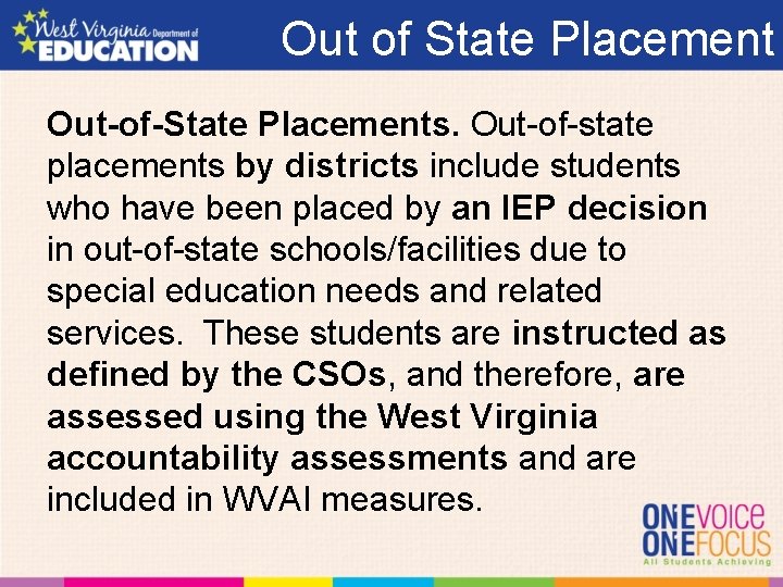 Out of State Placement Out-of-State Placements. Out-of-state placements by districts include students who have