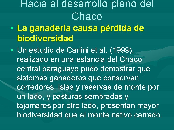 Hacia el desarrollo pleno del Chaco • La ganadería causa pérdida de biodiversidad •